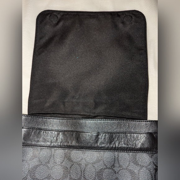 COACH CHARLES  Small Messenger Leather Signature Canvas Black Smoke EUC - Picture 5 of 14